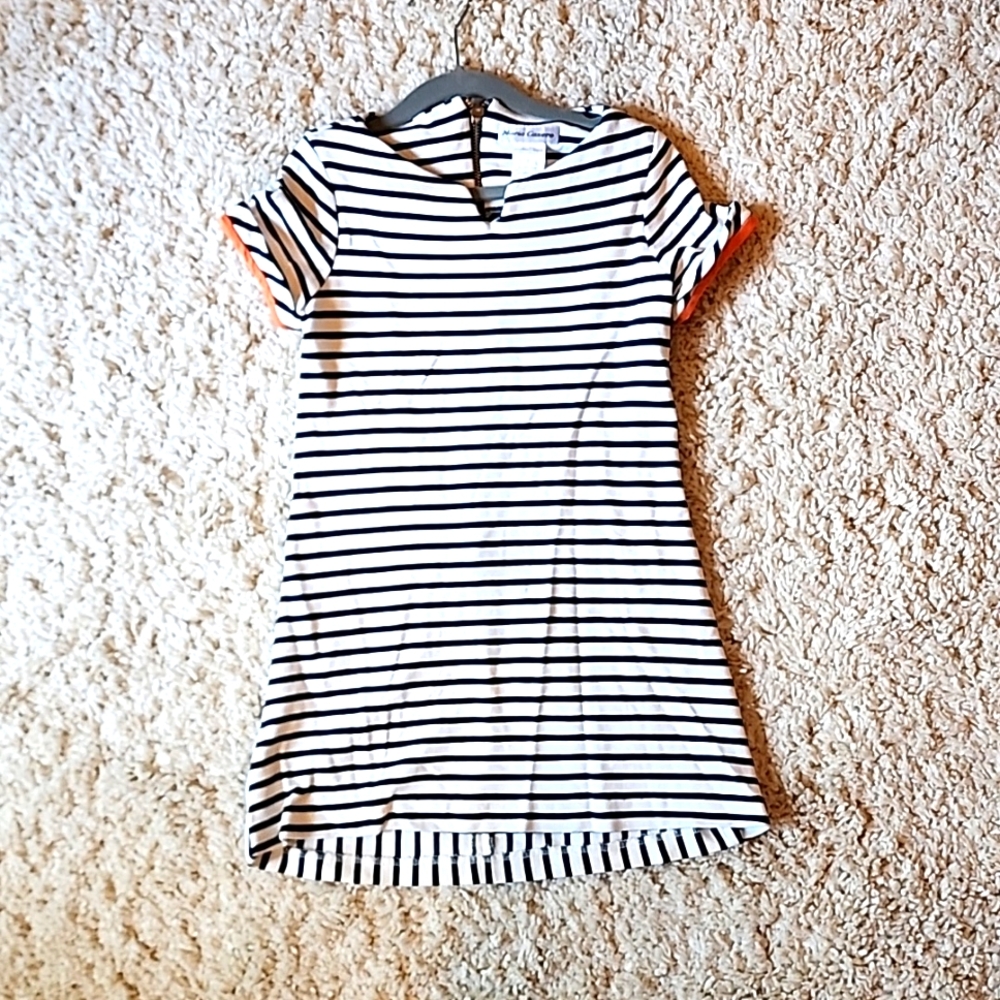 Preppy white and black striped girl dress